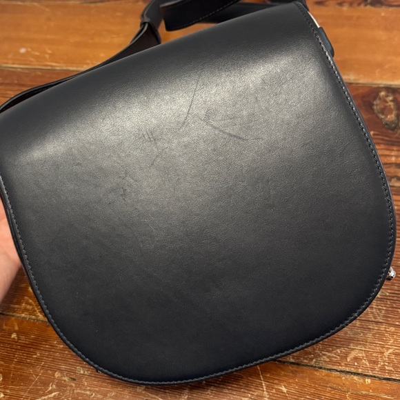 Alexander Wang SS16 Sample Lia Studded Crossbody Saddle Bag Silver Black Leather - Picture 6 of 16